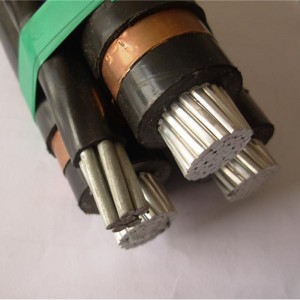 MV ตัวนำทองแดง / อลูมิเนียมสายอากาศ 6.35 / 11KV 3x95mm2 3X185mm2